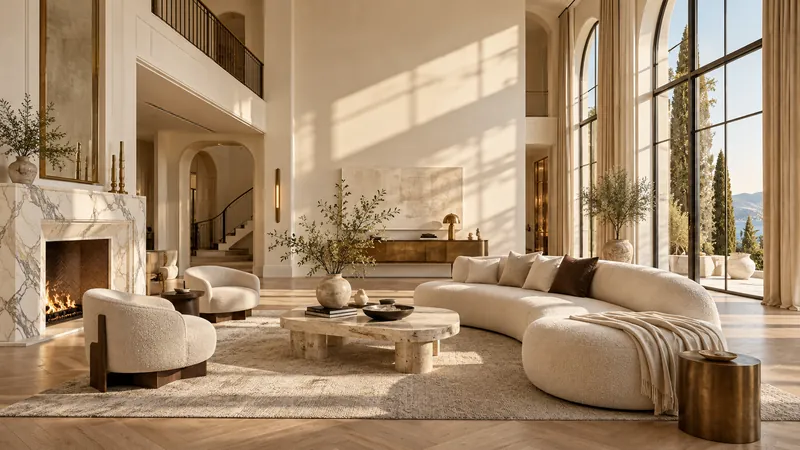 Sculptural living salon — illustrative design inspiration